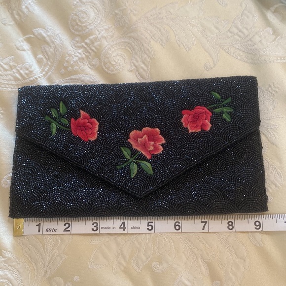 Rare Find! Vintage Spritzer and Fuhrmann beaded&embroidered Envelope evening bag - Picture 8 of 9